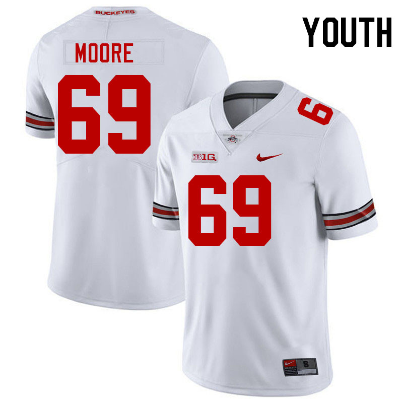 Ohio State Buckeyes Ian Moore Youth #69 Authentic White College Football Jersey 2404YFQJ6